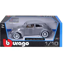 Автомодель Bburago Volkswagen Kafer Beetle 1955, 1:18 сіра (18-12029 GY) - мініатюра 9
