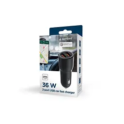 Зарядний пристрій Gembird 2xUSB QC 3.0 автомобільний адаптер чорний (TA-UC-A2QC36-CAR-01) - мініатюра 7
