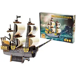 Дерев'яний 3D конструктор "Піратський корабель" 196 деталей PuzzleOK det0014997