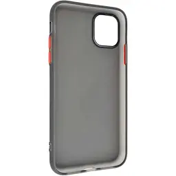 Чохол-накладка DK Silicone Matting Silk для Apple iPhone 11 Pro (black / red) - мініатюра 3