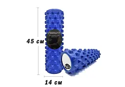 Масажний ролик EasyFit Grid Roller PRO 45 см Синій (EF-2029-BL) - мініатюра 3