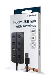 USB-хаб Gembird 4 ports з вимикачами (UHB-U2P4P-01)