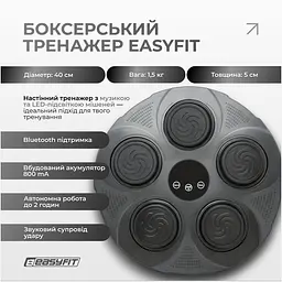 Боксерський тренажер EasyFit настінний музичний з підсвіткою - мініатюра 2