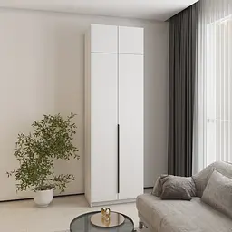 Шафа 2-дверна з антресоллю MebelStar Оскар ДСП BL-B, стандарт 80x52x260 см Аляска білий (MBS-4772)