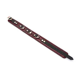 Нашийник із повідцем Liebe Seele Wine Red Leather Collar Leash and Lock бордовий - мініатюра 5