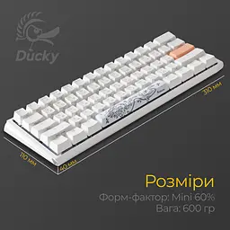 Клавіатура Ducky One 3 Mini Cherry MX Red RGB White (DKON2161ST-RUAPXPWWWSC1) UA [125719] - мініатюра 6