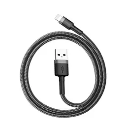 USB кабель Baseus Cafule for Ligtning 2,4A/0,5m. чорно-сірий CALKLF-AG1 - мініатюра 6