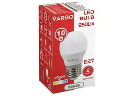 Лампа світлодіодна VARGO 10W E27 G45 4000K 220V (V-118868) - мініатюра 2