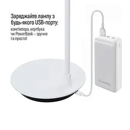 Настільна лампа ColorWay Portable Flexible 360, 1800 мАг 4 Вт (CW-DL12FB-W) - мініатюра 7
