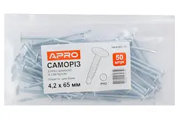 Саморіз з прес-шайбою та буром по металу Apro 4.2 x 65 мм (в упаковці 50 шт.) - мініатюра 3