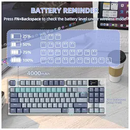 Клавіатура Attack Shark K86 RGB Wireless/Bluetooth/USB UA Retro Grey (K86MN_AS) - мініатюра 8