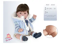 Лялька Munecas De Cuna хлопчик з коричневим волоссям 45 см (B45402) - мініатюра 2
