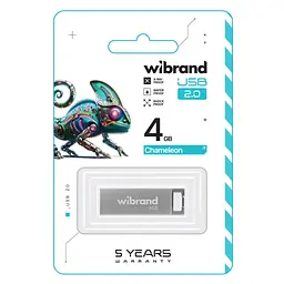 USB флеш накопичувач Wibrand 4GB Chameleon Silver USB 2.0 (WI2.0/CH4U6S) - мініатюра 2