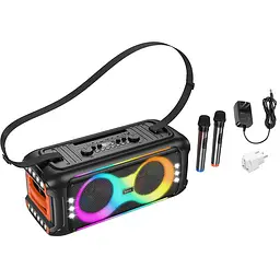 Bluetooth колонка Hoco HA9 Kayman + два мікрофона Black - мініатюра 5