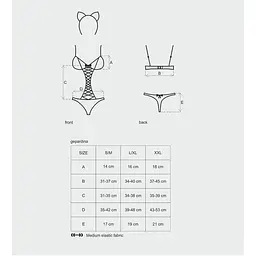 Еротичний костюм гепарду Obsessive Gepardina 3 pcs costume чорний L/XL - мініатюра 7