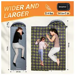 Спальний мішок KingCamp Sevan 250 Grey (KS2422_GREY_L) - мініатюра 5