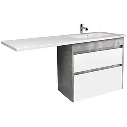 Тумба Мойдодир Polo Loft 80-U Adam 140 R Сірий підвісна з крилом над пральною машиною Цемент матовий