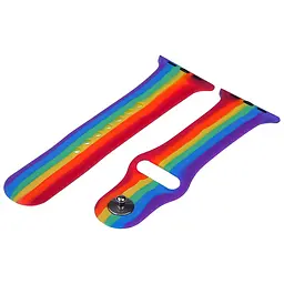 Ремінець силіконовий Rainbow для Apple Watch Sport Band 42/44 мм веселка розмір S