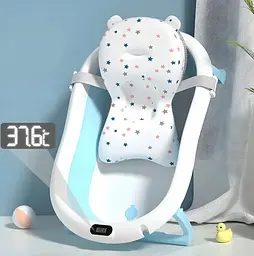 Дитяча ванна складна з подушкою, термометром Kanzaa Blue - мініатюра 6