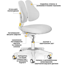 Дитяче крісло Evo-kids Mio Lite Grey (Y-208 G) - мініатюра 2