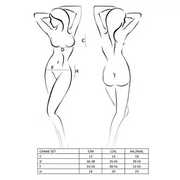 Комплект білизни Passion CANNE Set black L/XL - мініатюра 3