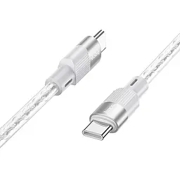 Дата кабель Hoco X99 Crystal Junction Type-C to Type-C 60W (1m) Gray - мініатюра 2
