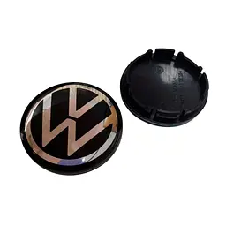 Ковпак колеса Volkswagen срібний чорний пластик 1 шт 56 мм OEM 1j0601171 (ковпачок, заглушка)