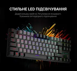 Клавіатура ігрова механічна GamePro GPMK-100 Black USB Blue Switch - мініатюра 8