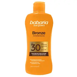 Лосьйон для тіла Babaria Aloe Bronze Protective Milk для засмаги з бронзуючим ефектом SPF 30, 200 мл