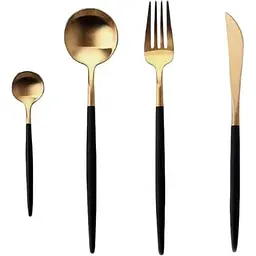 Набір столових приладів A-Plus Cutlery set Gold на 1 персону 4 предмети Золотий