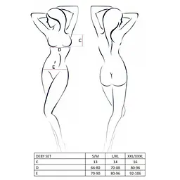 Комплект білизни під латекс Passion DEBY Set black L/XL - мініатюра 5