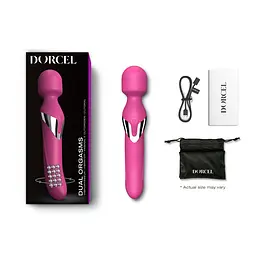 Вібромасажер 2в1 Dorcel Dual Orgasms Magenta класичний масажер і вібратор з перлинним масажем - мініатюра 5