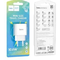Мережевий зарядний пристрій Hoco C106A Leisure single port charger ( EU ) Білий - мініатюра 3