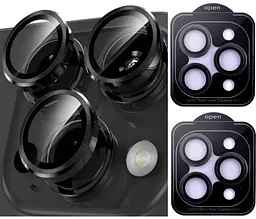Захисне скло на камеру DK для Apple iPhone 15 Pro Max Lens Metal Ring Eagle Eye 017190 black 2 шт. - мініатюра 2