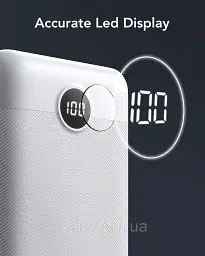 Повербанк Veger 20000 mAh VP3008PD, 20W швидка зарядка (PD/QC), білий - мініатюра 6