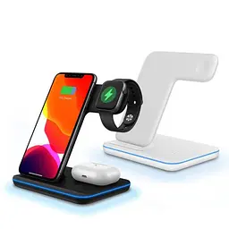 Зарядний пристрій 3 IN1 NEW All Wireless (iPhone, iWatch, AirPods) 15W FAST 0RIGINAL чорний