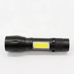 Ліхтар ручний акумуляторний з USB-зарядкою, бічним світлом та ZOOM HB-513-XPE+COB - мініатюра 7