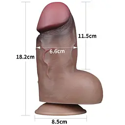 Реалістичний фалоімітатор LoveToy Nature Cock 18.2 см коричневий - мініатюра 2