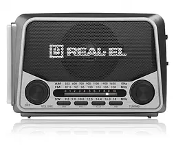 Радиоприемник портативный REAL-EL X525 Grey с фонариком - мініатюра 2