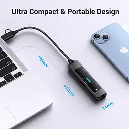 Концентратор XoKo USB-C 5-in-1 USB 3.0 + USB 2.0 + SD/TF + RJ45 100Mbps silver (XK-AC-350) - мініатюра 5