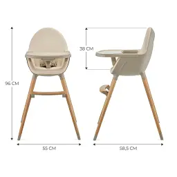 Стільчик для годування KinderKraft Fini 2 Beige - мініатюра 2