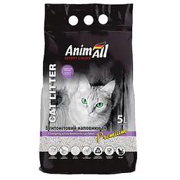 Бентонітовий наповнювач AnimAll Premium Lavender з ароматом лаванди для котів 5 л