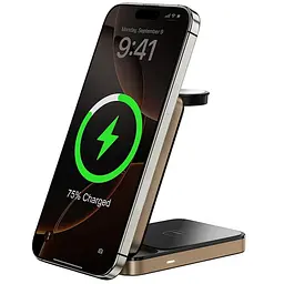 БЗП Wi-W038 Triple 3 in 1 Wireless Charger Gold Wiwu teh0029903 - мініатюра 4