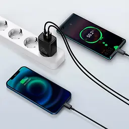 Зарядний пристрій Baseus Compact Quick Charger 20W QC+ PD (1Type-C + 1USB) black (CCXJ-B01) - мініатюра 6