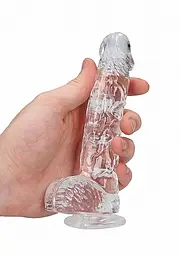 Фалоімітатор RealRock Crystal Clear 6” 17 см (прозорий) - мініатюра 4