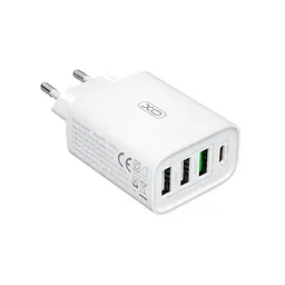 Мережевий зарядний пристрій XO L120 multi port fast charging (USB-C 20W/USB-A 18W) with lightning cable Білий - мініатюра 3