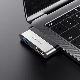 Адаптер розширювальний хаб Borofone DH2 - Type-C до 4K HDMI + USB 3.0 - мініатюра 6