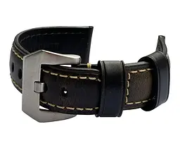 Шкіряний ремінець Primolux F001 Steel buckle для годинника Samsung Galaxy Watch 3 45 мм (SM-R840) Black - мініатюра 6