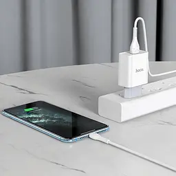 Адаптер мережевий HOCO Asombroso C81A зарядний пристрій - сам блок 1USB білий - мініатюра 6