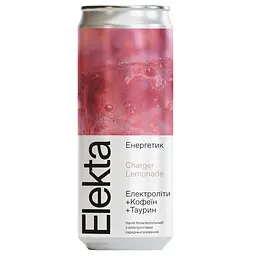 Напій безалкогольний енергетичний середньогазований Еlekta з електролітами та таурином Charger Lemonade з підсолоджувачем